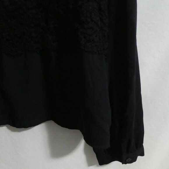 LOFT | large | Black Long Sleeve Blouse | Single Button Back Closure - Picture 14 of 14